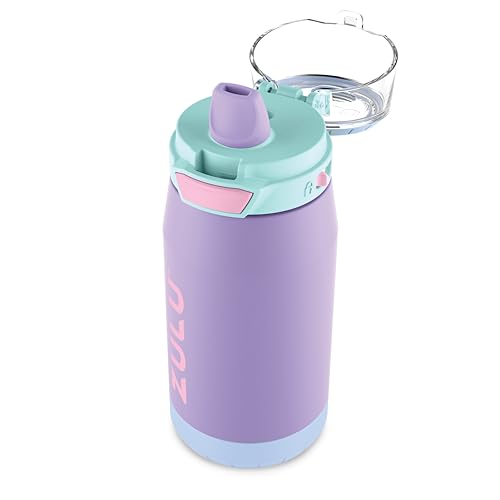 ZULU Kids Flex 12oz Stainless Steel Insulated Water Bottle, Toddler Cup with Silicone Spout, Leak-Proof Locking Flip Lid and Carry Loop for School Backpack, Lunchbox, and Outdoor Sports, Sugar Fairy