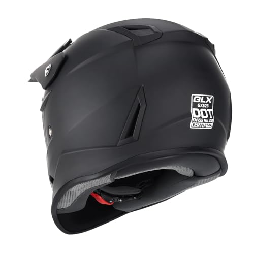 GLX GX623 Youth ATV/Dirt Bike Helmet Combo - Matte Black, Small - DOT