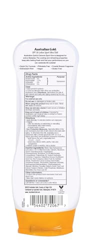Australian Gold Extreme Sport Sunscreen Lotion SPF 30, 8 Ounce | Broad Spectrum | Sweat & Water Resistant | Non-Greasy | Oxybenzone Free | Cruelty Free