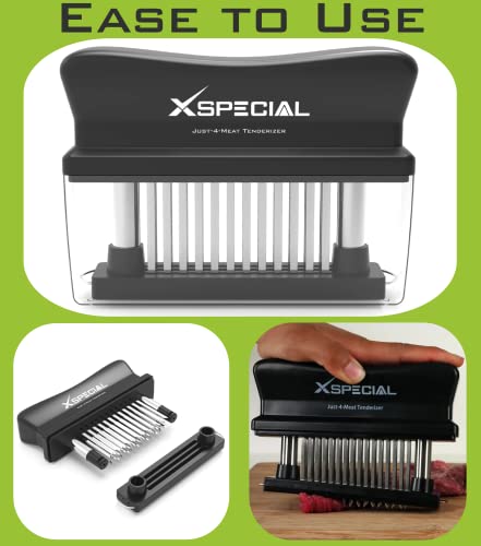 XSpecial Meat Tenderizer Tool 48 Blades Stainless Steel - Kitchen Cooking Gadgets Tools with Ultra Sharp Needle That Makes Steak & Chicken Tender - No More Hammer, Meat Pounder Or Mallet