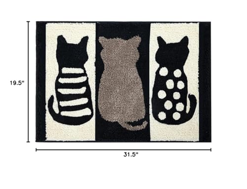 ZebraSmile Bathroom Rugs - Cat Bathroom Rug Non Slip Washable Soft Bath Mat Shower Room Bathmat Funny Doormat Cat Bath Rug19.5 X 31.5 in
