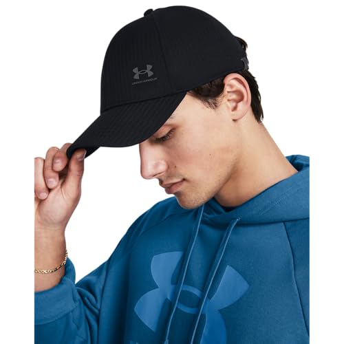 Under Armour Men's Iso-Chill ArmourVent Adjustable Hat, (001) Black / / Castlerock, One Size Fits Most