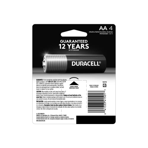 Duracell - CopperTop AA Alkaline Batteries - Long Lasting, All-Purpose Double A Battery for Household and Business, 4 Batteries, Power Remotes, Toys, and More, Reliable and Trustworthy