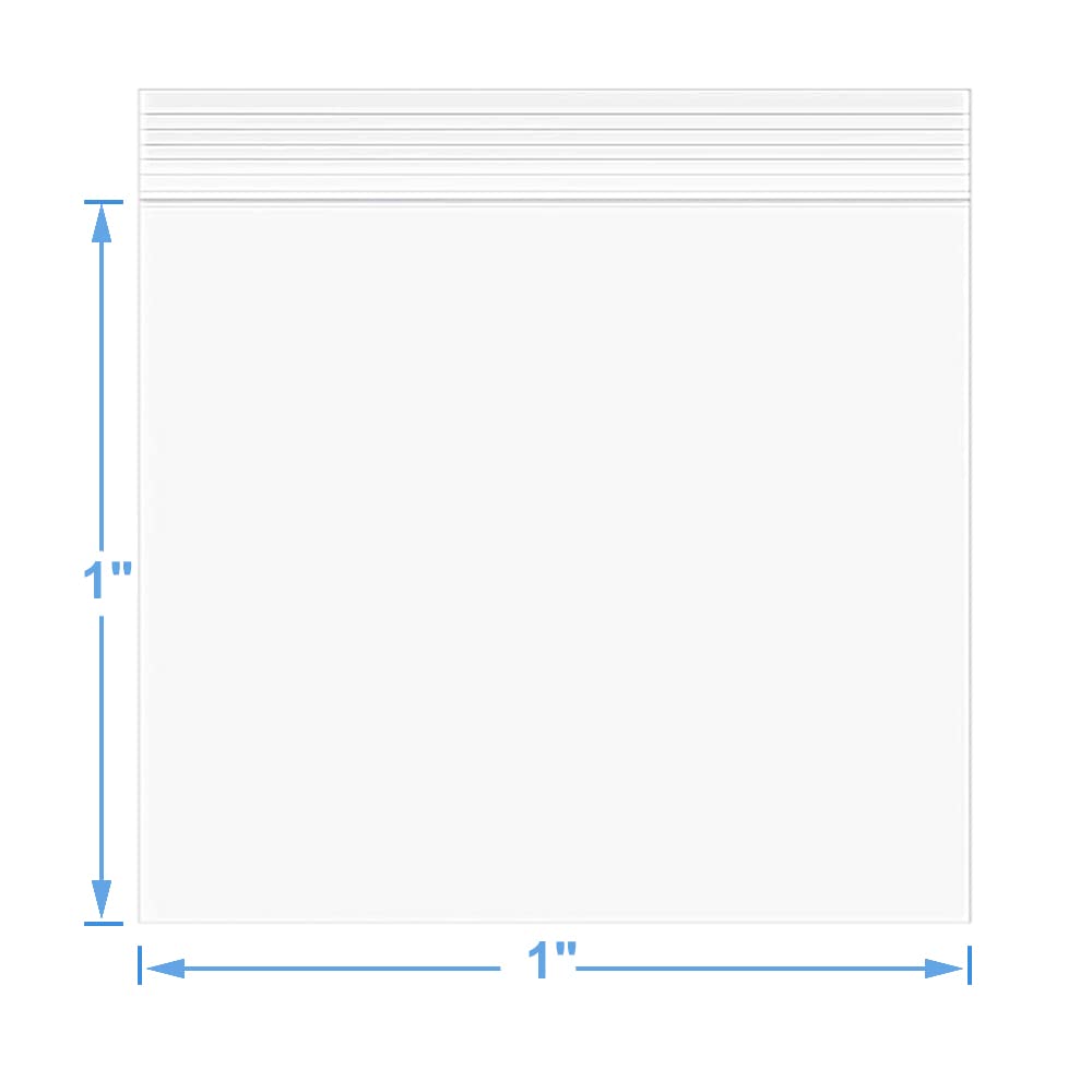 Somoga 200 PCS 1" x 1" Thick 4 Mil Small Clear Zip Poly Bags Plastic Reclosable Zip Seal Lock Bags Heavy-Duty Necklace Ring Coin Beads Jewelry Pill Zipper Bag