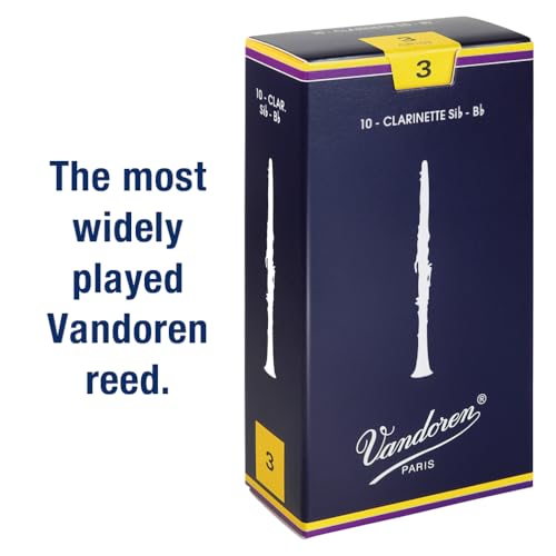 Vandoren CR103 Bb Clarinet Traditional Reeds Strength 3; Box of 10