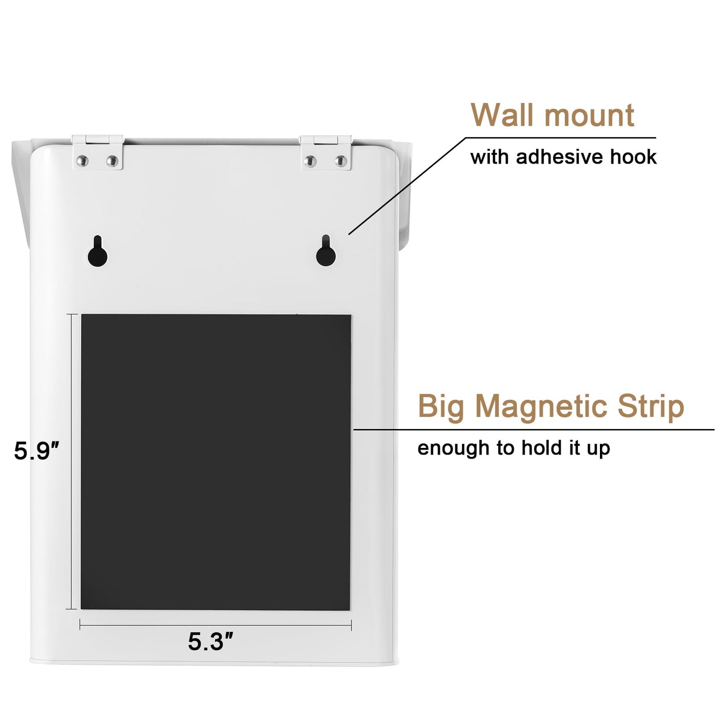 SUBEKYU Magnetic Lint Bin for Laundry Room, Wall Mounted Metal Lint Box Holder Trash Can with Lid for Dryer,Lint Basket for Laundry Room Organization,White