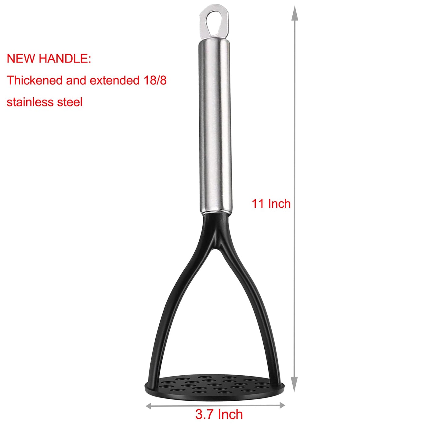 TENTA KITCHEN Good Grips Nylon Potato Solid Masher Ricer Press Blender Crusher for Non-Stick Cookware With Heat Resistant Stay Cool Stainless Steel Handle