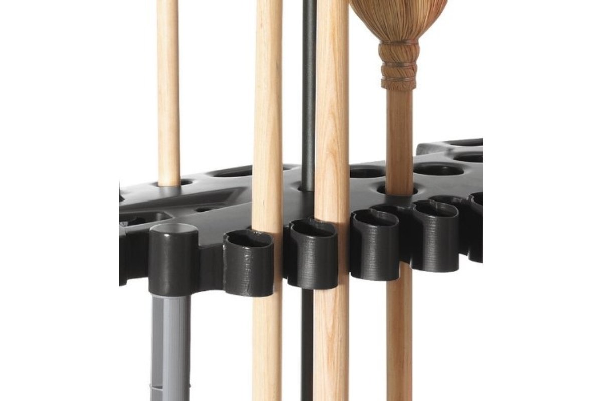 Rubbermaid Garage Tool Tower Rack Easy to Assemble Wheeled Organizes up to 40 Long-Handled Tools/Rakes/ Brooms/Shovles in Home/House/Outdoor/Shed Black