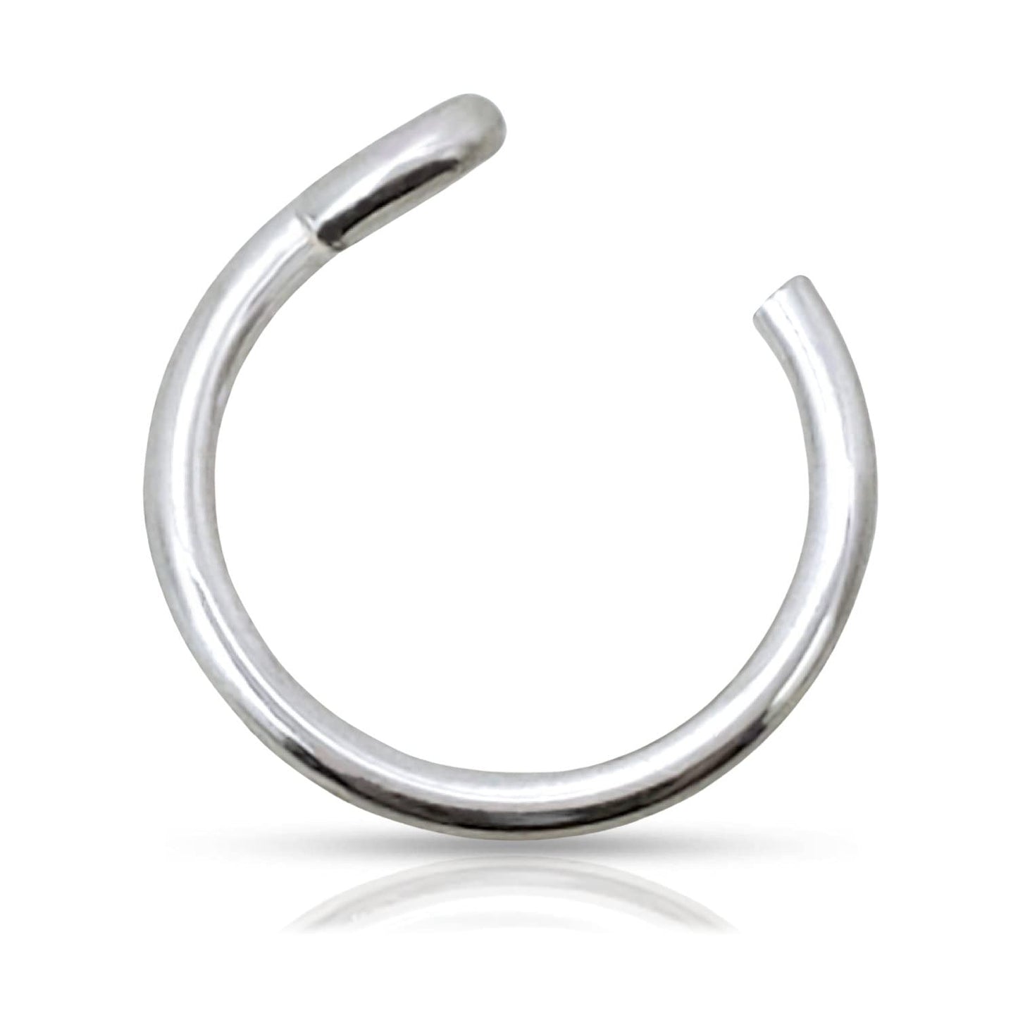 EnCharmed Fake Clip On Nose Ring 20g - Tiny Faux Piercing Hoop - No Piercing Needed (925 Sterling Silver)