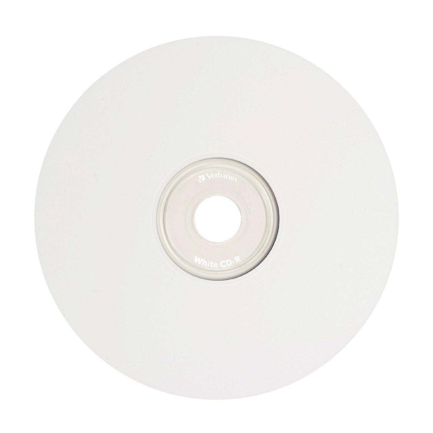 Verbatim CD-R Blank Discs 700MB 80 Minutes 52x Recordable Disc for Data and Music with Blank White Surface - 100 Pack Spindle