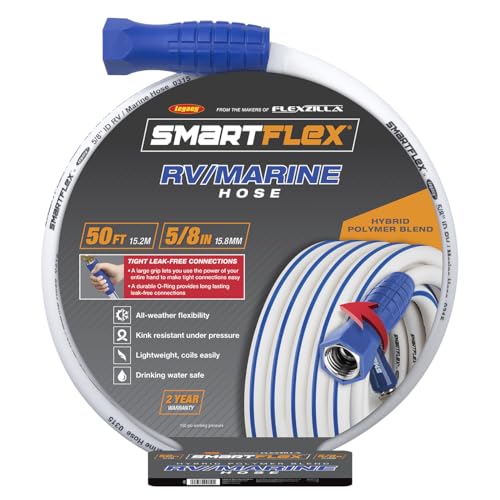 SmartFlex RV/Marine Water Hose, 5/8 in. x 50 ft., Hybrid, White - HSFRV550