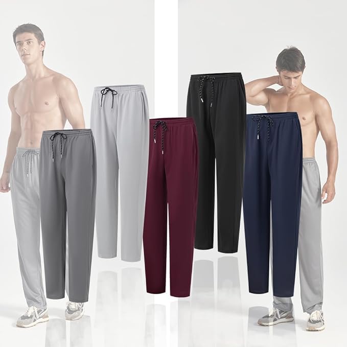 ZH 3-Pack Men's Sweatpants,Comfortable Athletic Jogger Pants with Pockets for Active Wear
