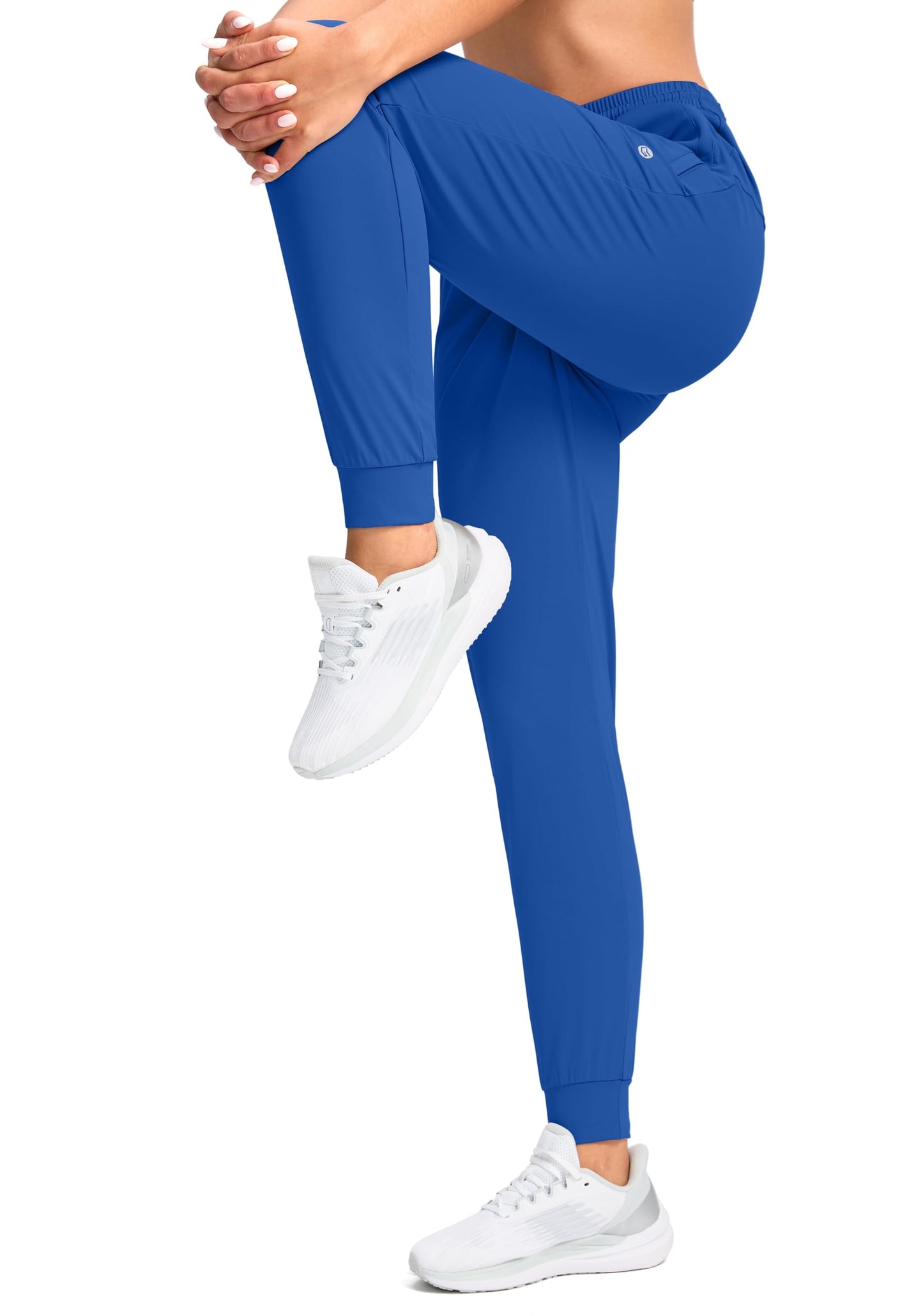 G Gradual Women's Joggers Pants with Zipper Pockets Tapered Running Sweatpants for Women Lounge, Jogging(Royal Blue,M)