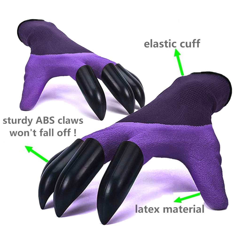 Famoy Claw Gardening Gloves for Planting, Garden Glove Claws for Women Purple
