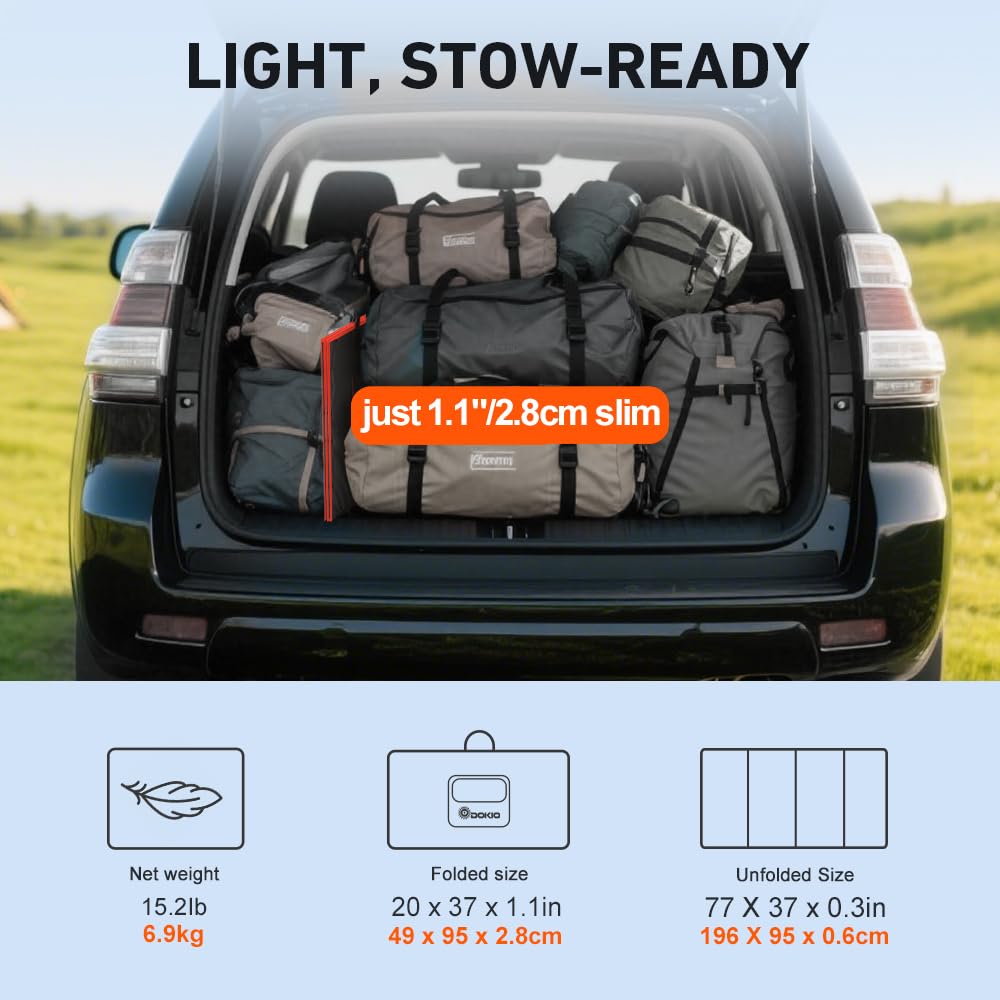 DOKIO 300W Portable Foldable Solar Panel Kit (21x40in, 17lb), with Separate Controller and Dual USB, Monocrystalline Charger for 12V Batteries & Power Stations, RV Camping Trailer Emergency Backup
