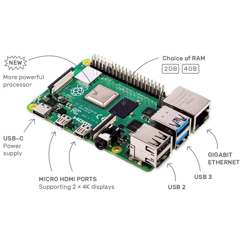 Raspberry Pi 4 Computer Model B 8GB Single Board Computer Suitable for Building Mini PC/Smart Robot/Game Console/Workstation/Media Center/Etc.