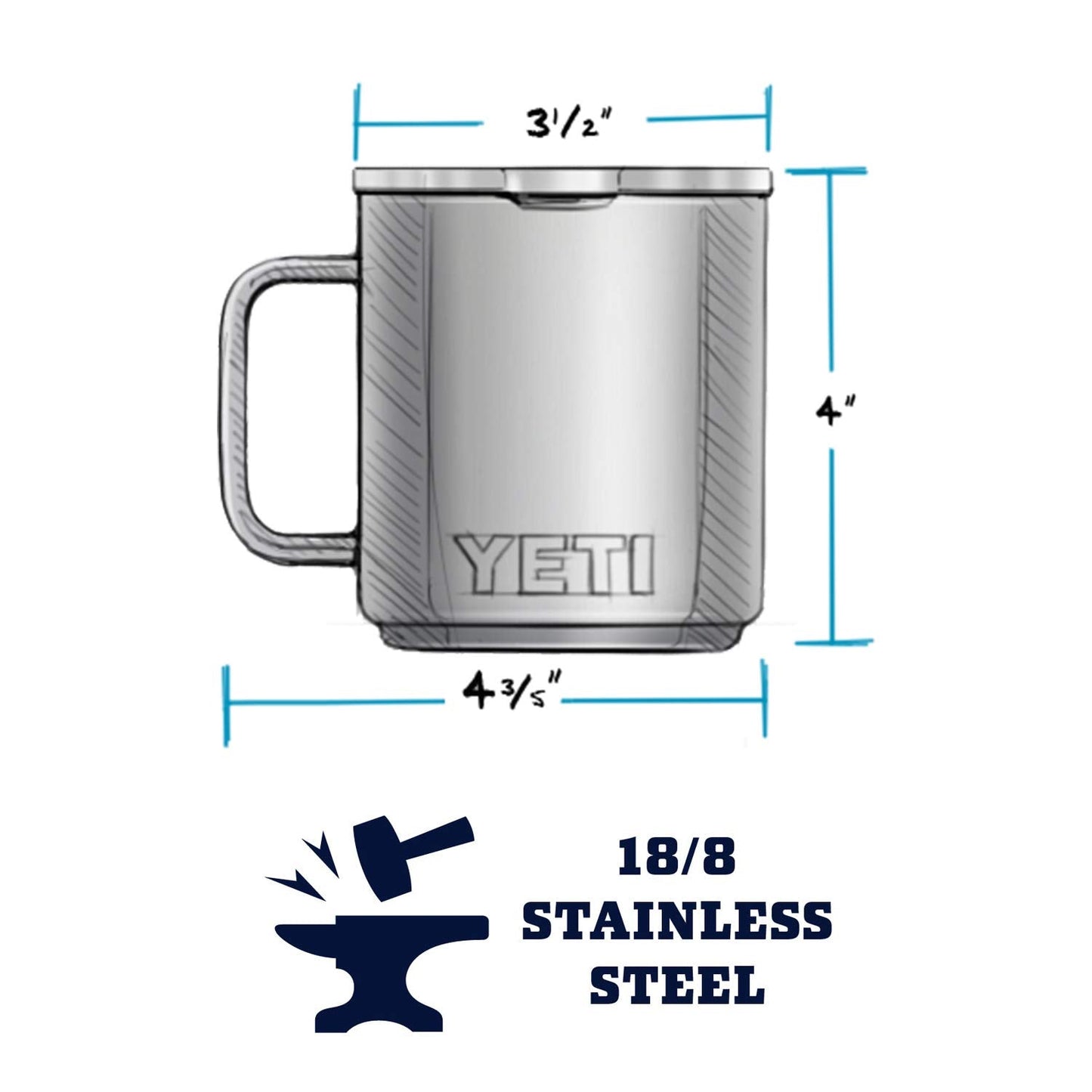 YETI Rambler 10 oz Stackable Mug, Vacuum Insulated, Stainless Steel with MagSlider Lid, Stainless