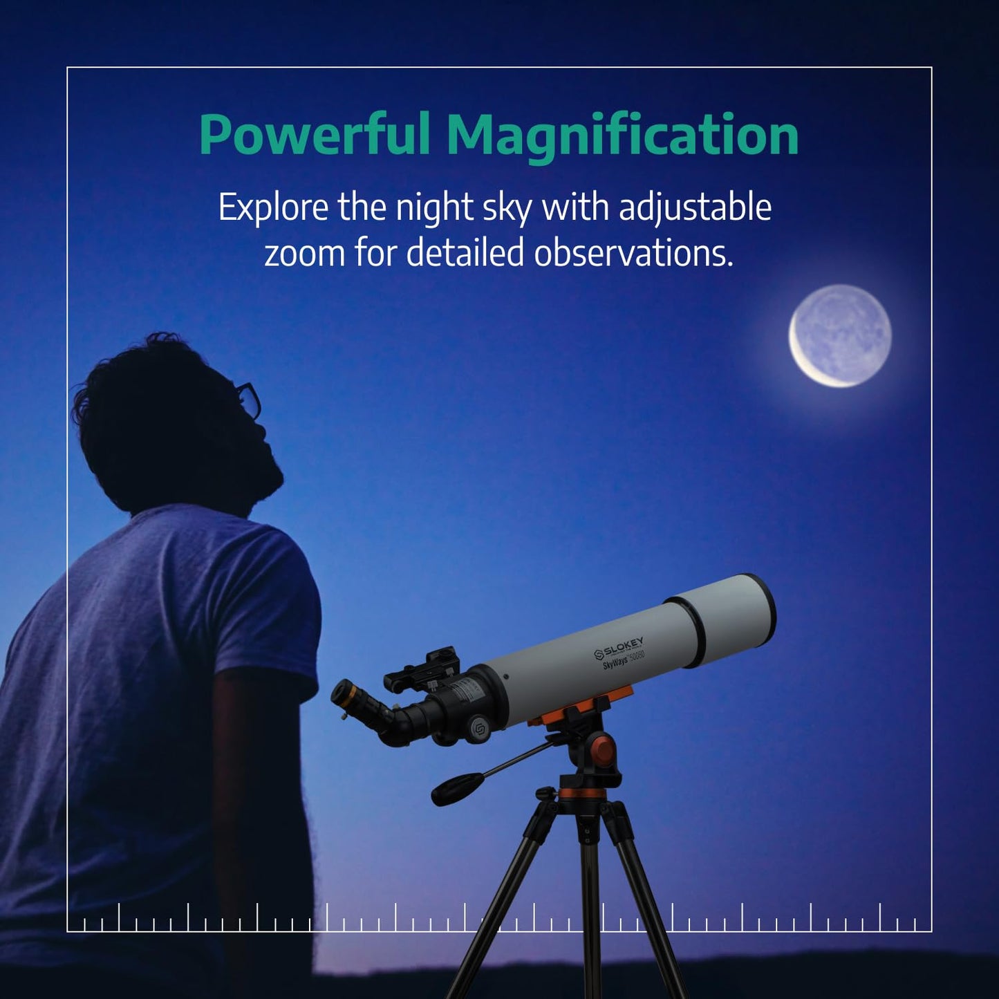 Slokey Discover The World Telescope for Astronomy for Adult Beginners - Professional, Portable and Powerful 20x-250x - Easy to Mount and Use - Astronomical Telescope for Moon, Planets and Stargazing