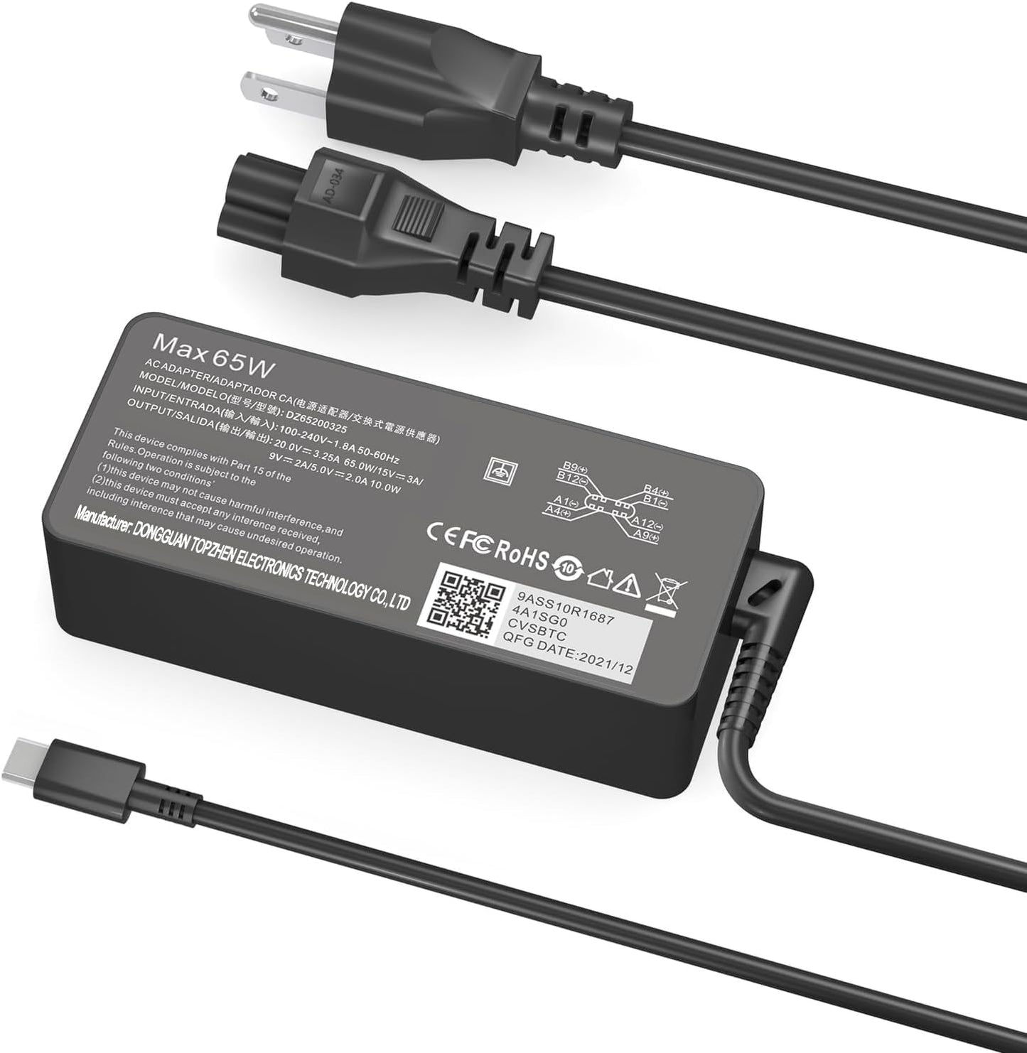 Dzytnsy 65W USB C Charger Compatible with Lenovo Thinkpad/Yoga/Chromebook Laptop Computer 65W 45W USB C Fast Power Adapter