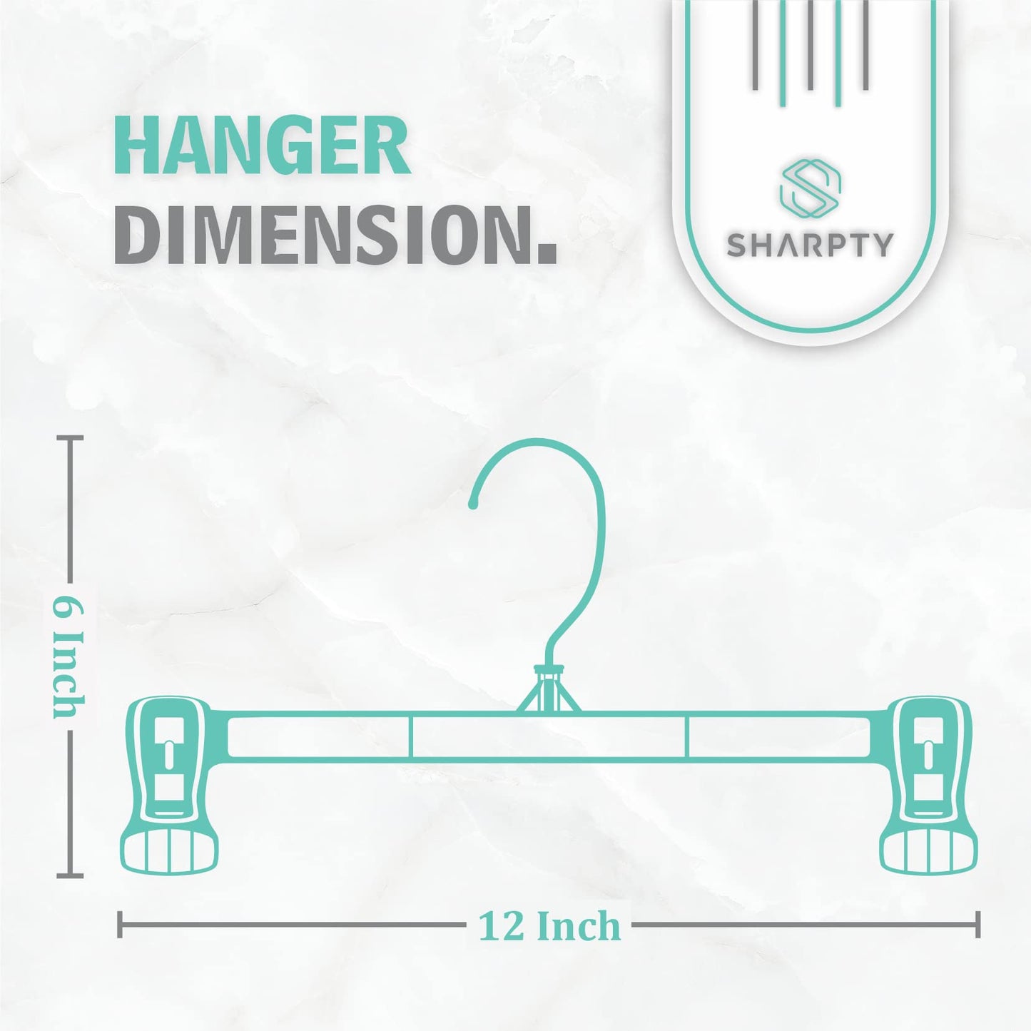 Sharpty Pant & Skirt Hangers - Closet Hangers for Shorts, Shirts, Jeans, Dresses, Slacks, Coats, Clothes, Clothing, Garments & More - Durable, Space Saving & Non-Slip, Black - 10 Pack