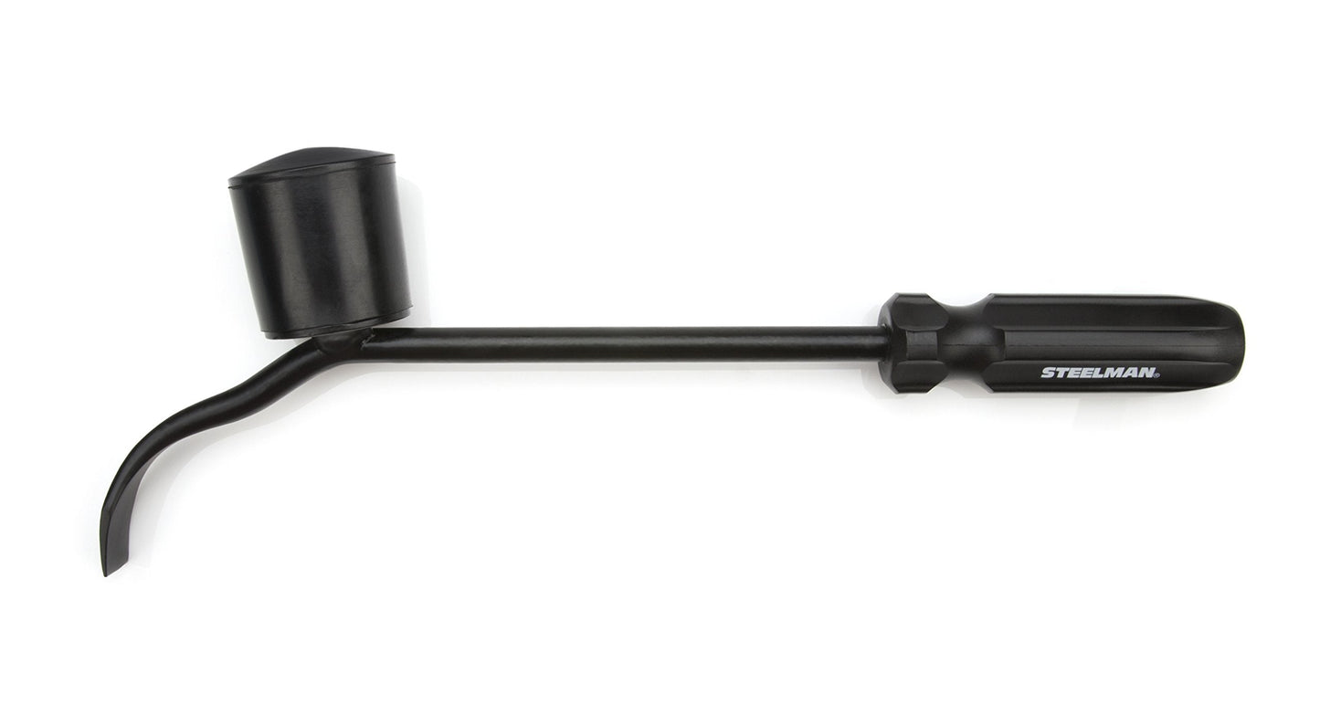 Steelman Hubcap Remover Tool for Auto Mechanics, Heavy-Duty Steel, Large Rubber Hammer Face, Wide Prying Blade, Secure Grip