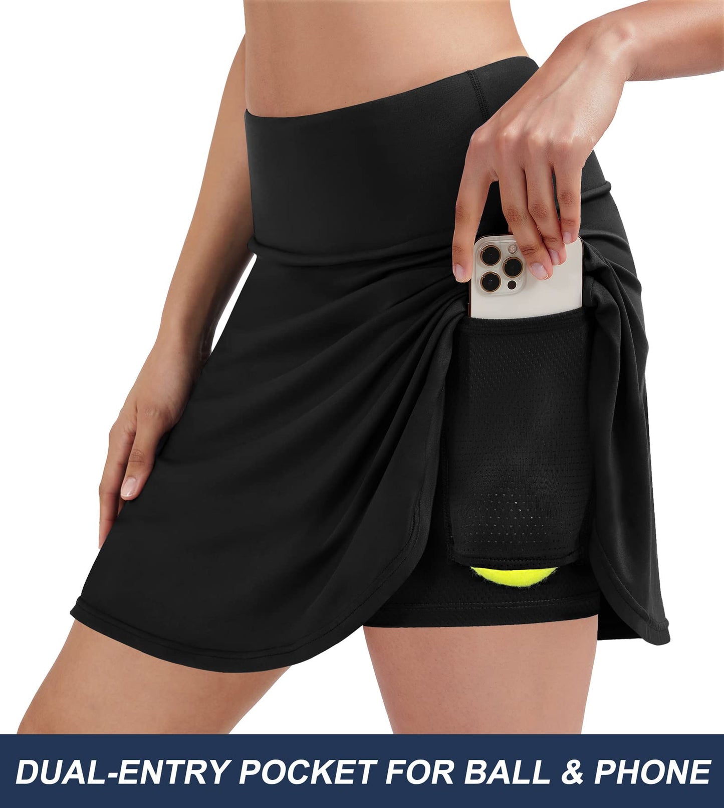 Ewedoos Tennis Skirt Womens Skorts with Pockets Shorts Tennis Skirts for Women Athletic Golf Running Pickleball Black
