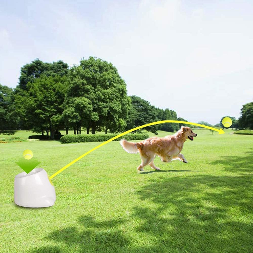 AFP Automatic Ball Launcher for Dogs Interactive Puppy Pet Ball Indoor Thrower Fetch Machine, 3 Balls Included (2 inch) for Small to Medium Dogs