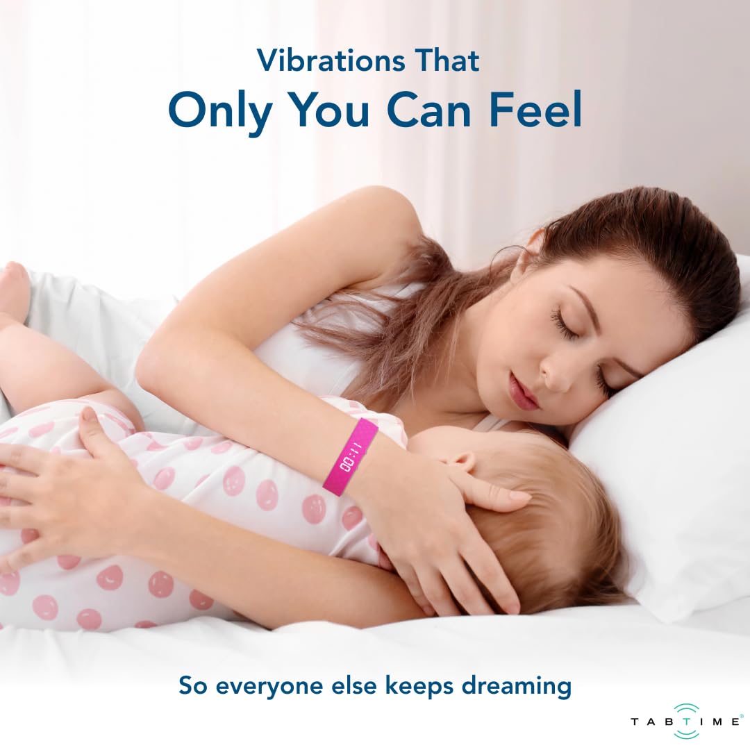 Tabtime Vibrating Alarm Wristband - Silent Alarm Watch for Adults and Kids - with up to 10 Personal or Pill Reminders per Day