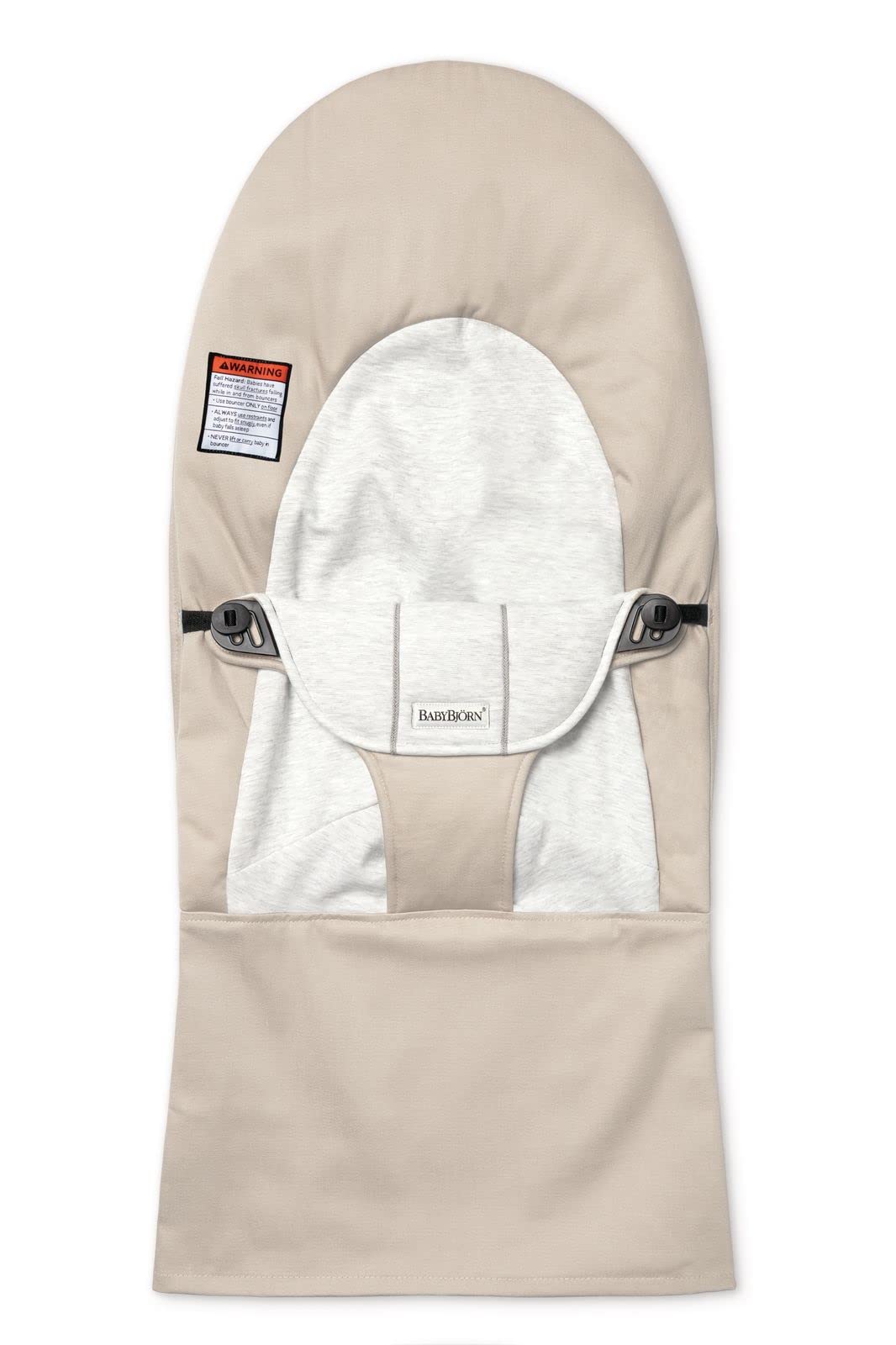 BabyBjörn Fabric Seat for Bouncer, Cotton/Jersey, Beige/Gray