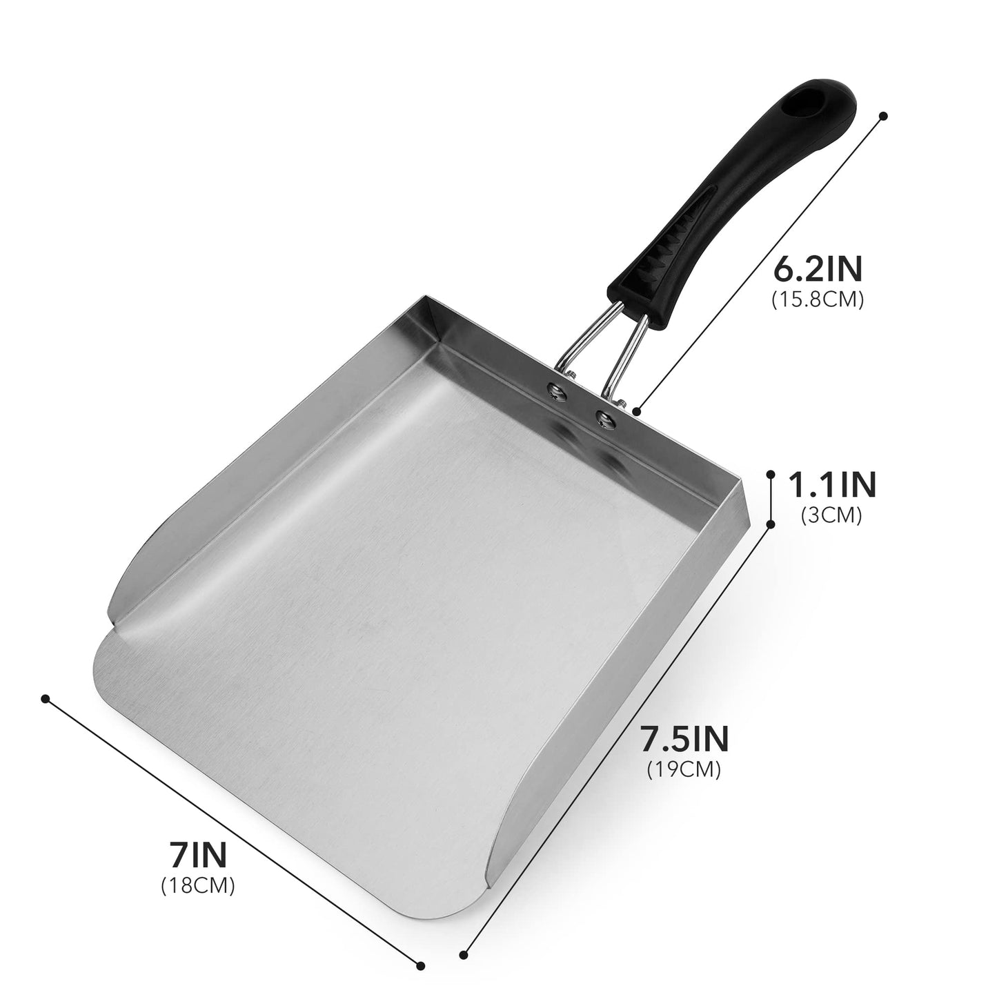 Stanbroil Stainless Steel Griddle Mover Smash Burger Food Shovel Grill Spatula Great for Stir Fry and Move Food, 13"