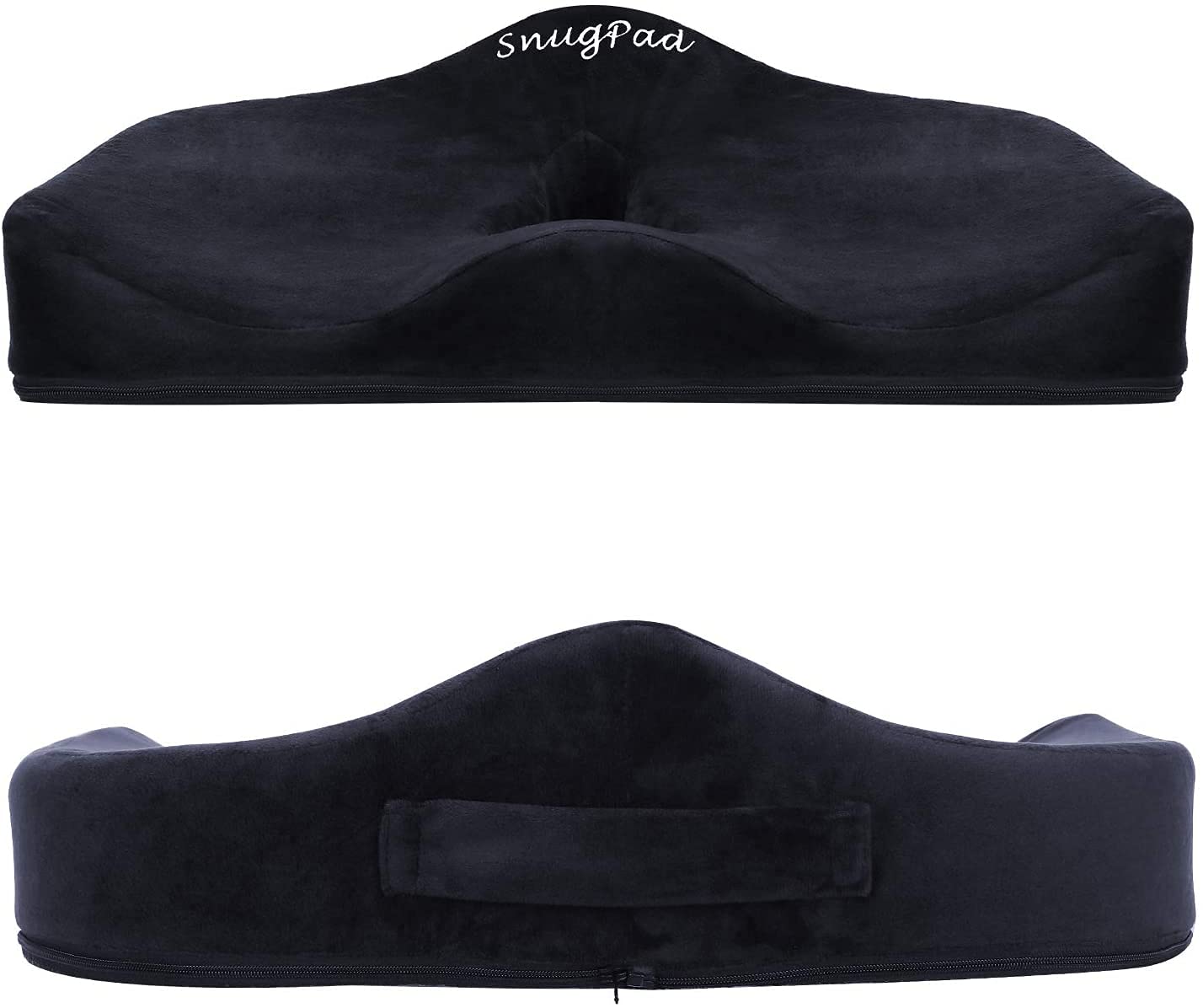 SnugPad Premium Memory Foam Seat Cushion, for Sciatica Tailbone Back Pain Relief, Posture Correction. Orthopedic Sitting Pillows for Office Chair, Car, Truck, Wheelchair with Non-Slip Bottom (2Pk)