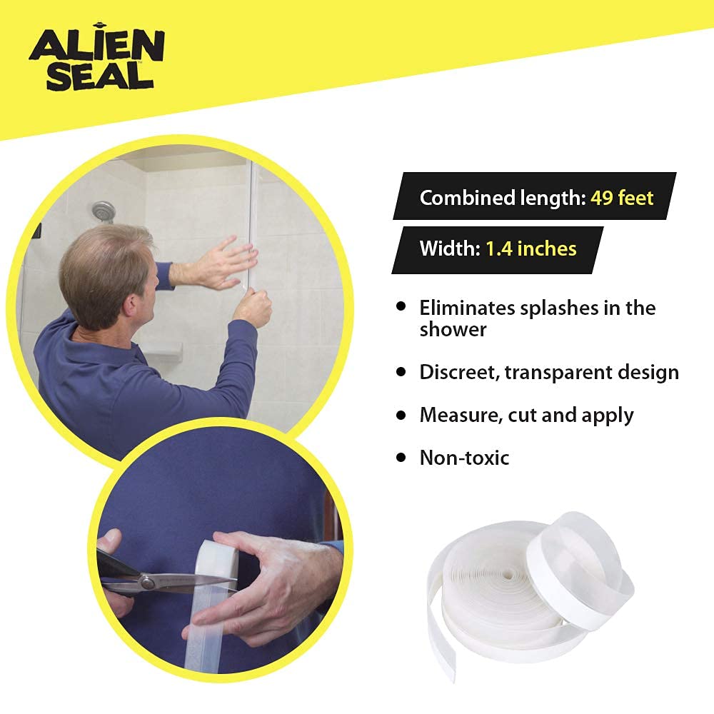 Alien Draft Seal Set of 49 Feet Anti-Draft Adhesive and Flexible Flap to Seal Gaps Around Doors and Windows As Seen On TV