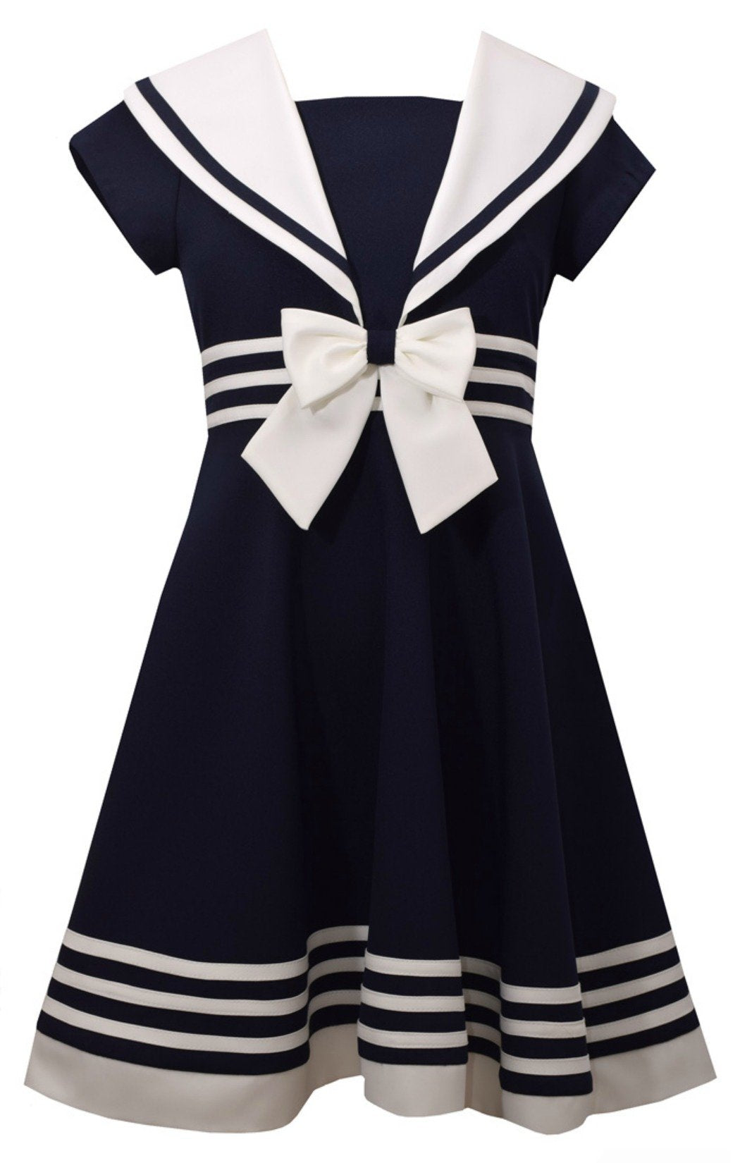 Bonnie Jean Young Girls Navy Sailor Dress Nautical (Navy, 16)