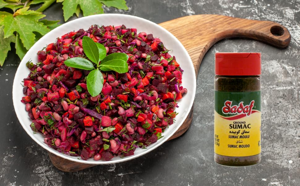 Sadaf Sumac spice ground - Pure sumac seasoning powder - Kosher - Persian spice - Medium Ground (5 oz)