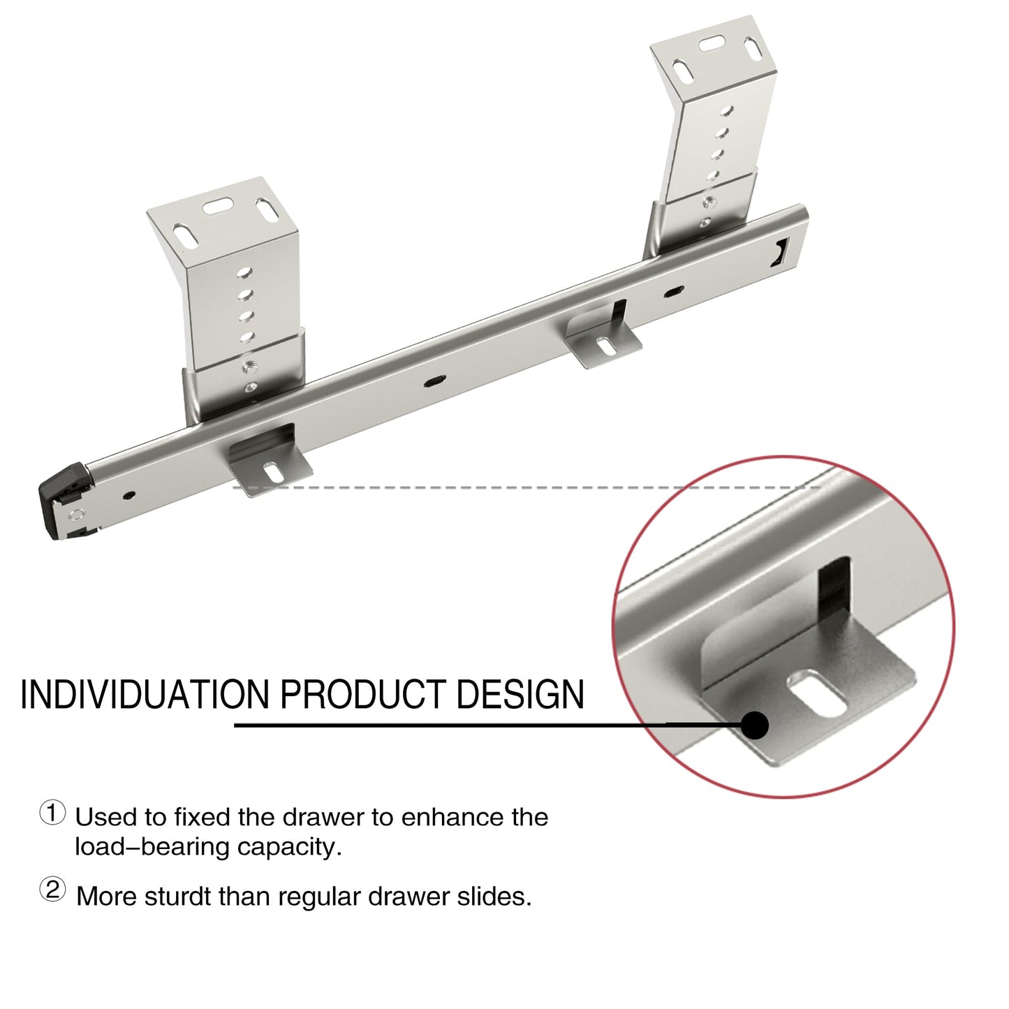 FRMSAET Heavy Duty 12/14/16/18 inches Thickness Steel Construction Ball Bearing Keyboard Slides Keyboard Drawer Slides Tray Accessories Cabinet Furniture Hardware Rails (14 inches, Silver)