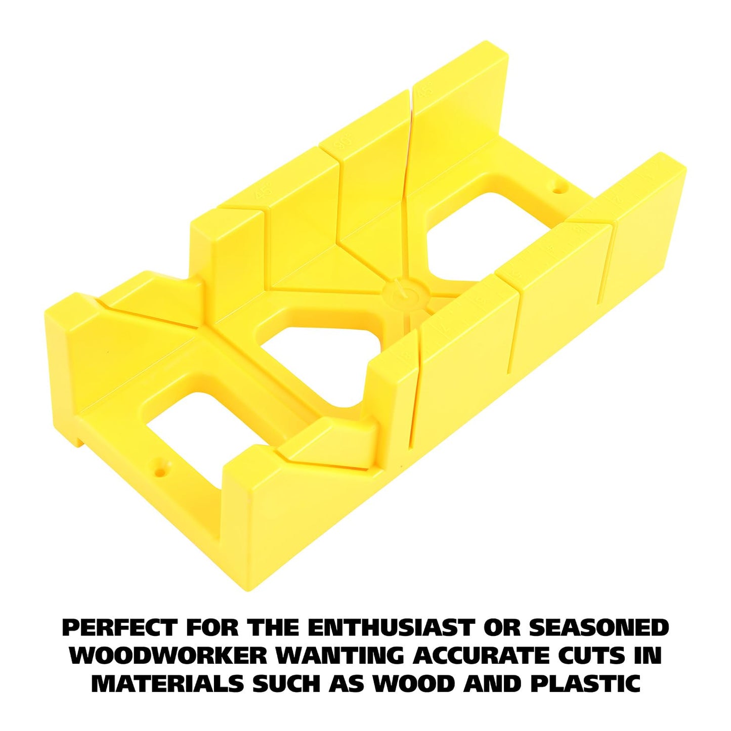 GreatNeck BSB14 Mitre Box and Saw Set, 12 Inch Mitre Box with 14 Inch Back Saw, Precision Cuts for Trim and Molding, Woodworking and Beveled Corner Cuts