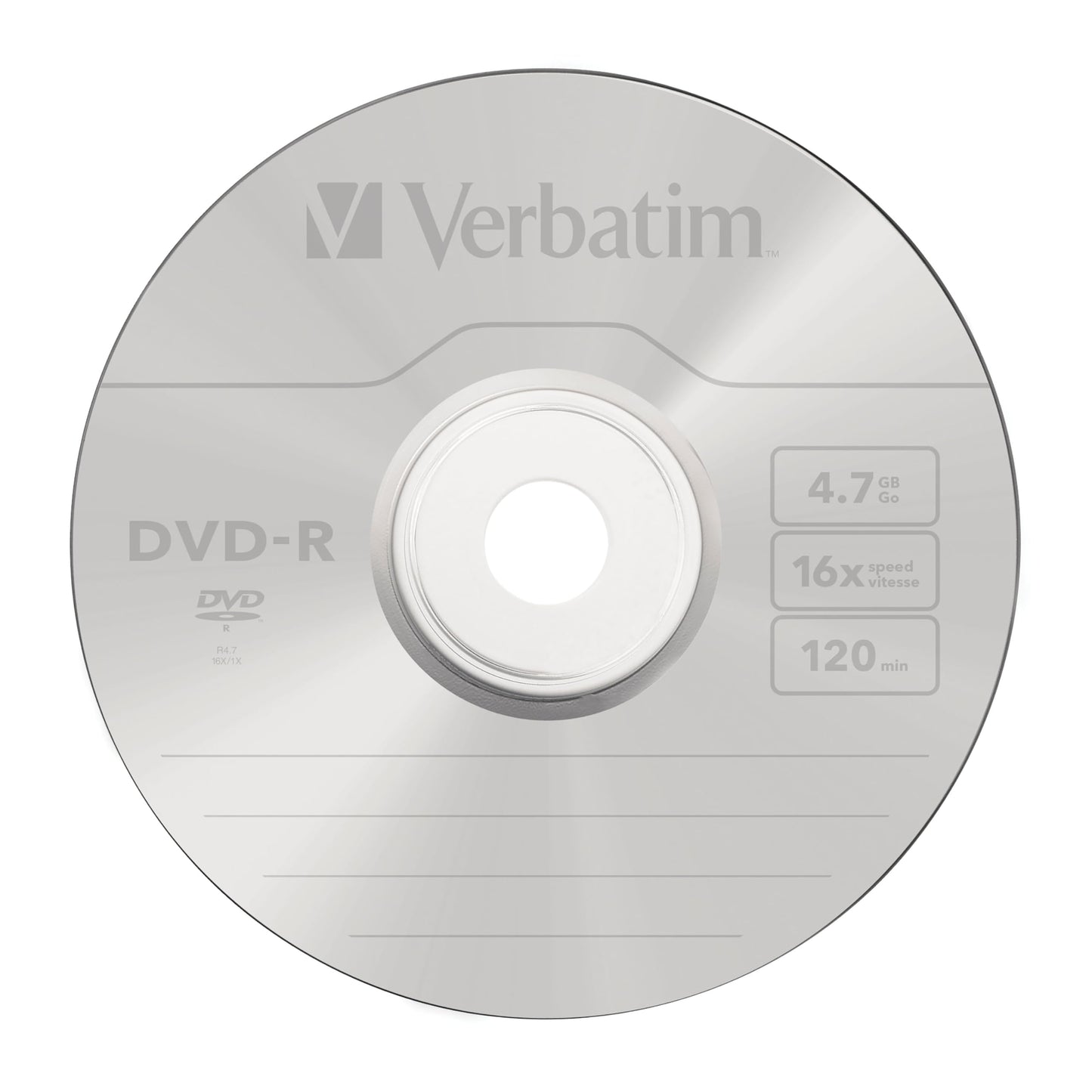Verbatim DVD-R Blank Discs AZO Dye 4.7GB 16X Recordable Disc - 10 Pack Wrap Silver