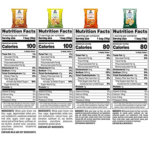 Quaker Rice Crisps, Gluten Free, 4 Flavor Sweet and Savory Variety Mix, Single Serve, 30 count
