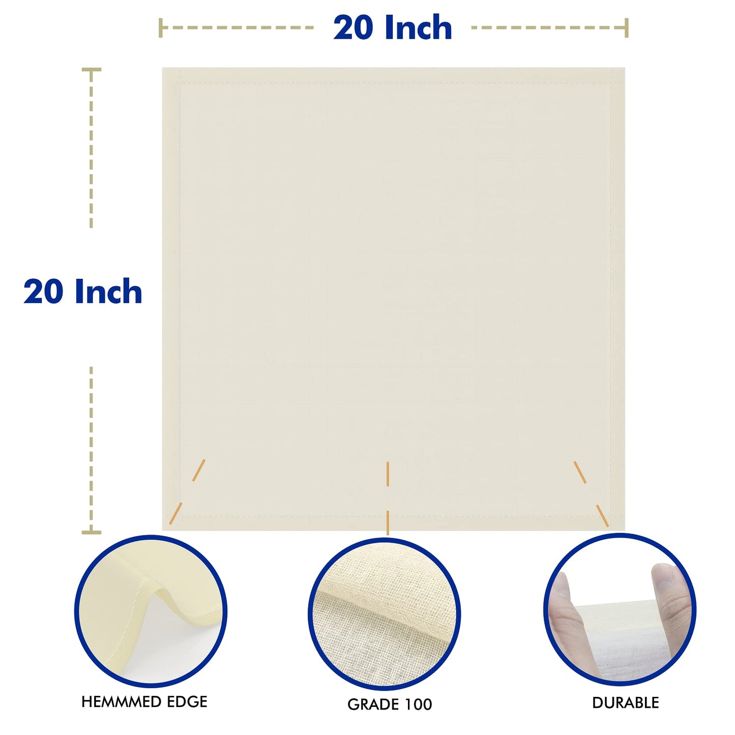 8 PCS Reusable Cheesecloth, Grade 100, 20x20 Inch Hemmed Cheese Cloth for Straining Craft, 100% Cotton Unbleached Cloth Strainer for Cooking, Baking, Juicing, Cheese Making