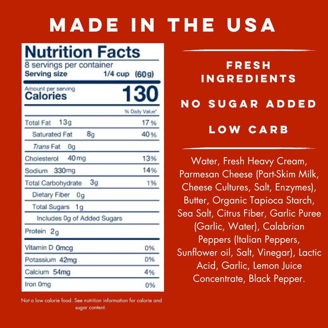 Yo Mama’s Foods Gourmet Keto Spicy Alfredo Pasta Sauce | (3) 16 Ounce Glass Bottles | Our Spicy Sauce is Low Carb, Paleo, Gluten Free, Low Calorie and is Made with only the Freshest Ingredients!