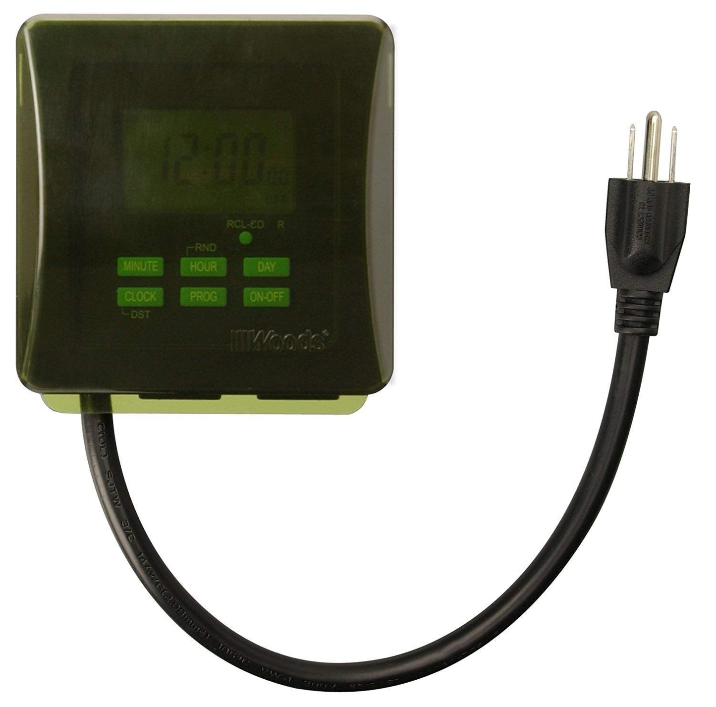 Woods 50015WD Outdoor Heavy Duty Digital Plug-in Timer, 2 Grounded Outlets, Perfect for Automating Holiday/Christmas Lights, Multicolor, 7 Day with 3/4 Horse Power