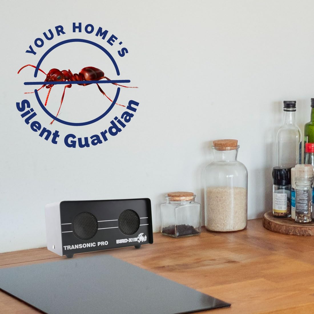 Bird-X Transonic PRO, Sonic and Ultrasonic Critter-Preventer and Scarer with 2 Speakers, Ideal for Indoor Areas, Covers up to 3,500 sq. ft., 6"x3"x3"