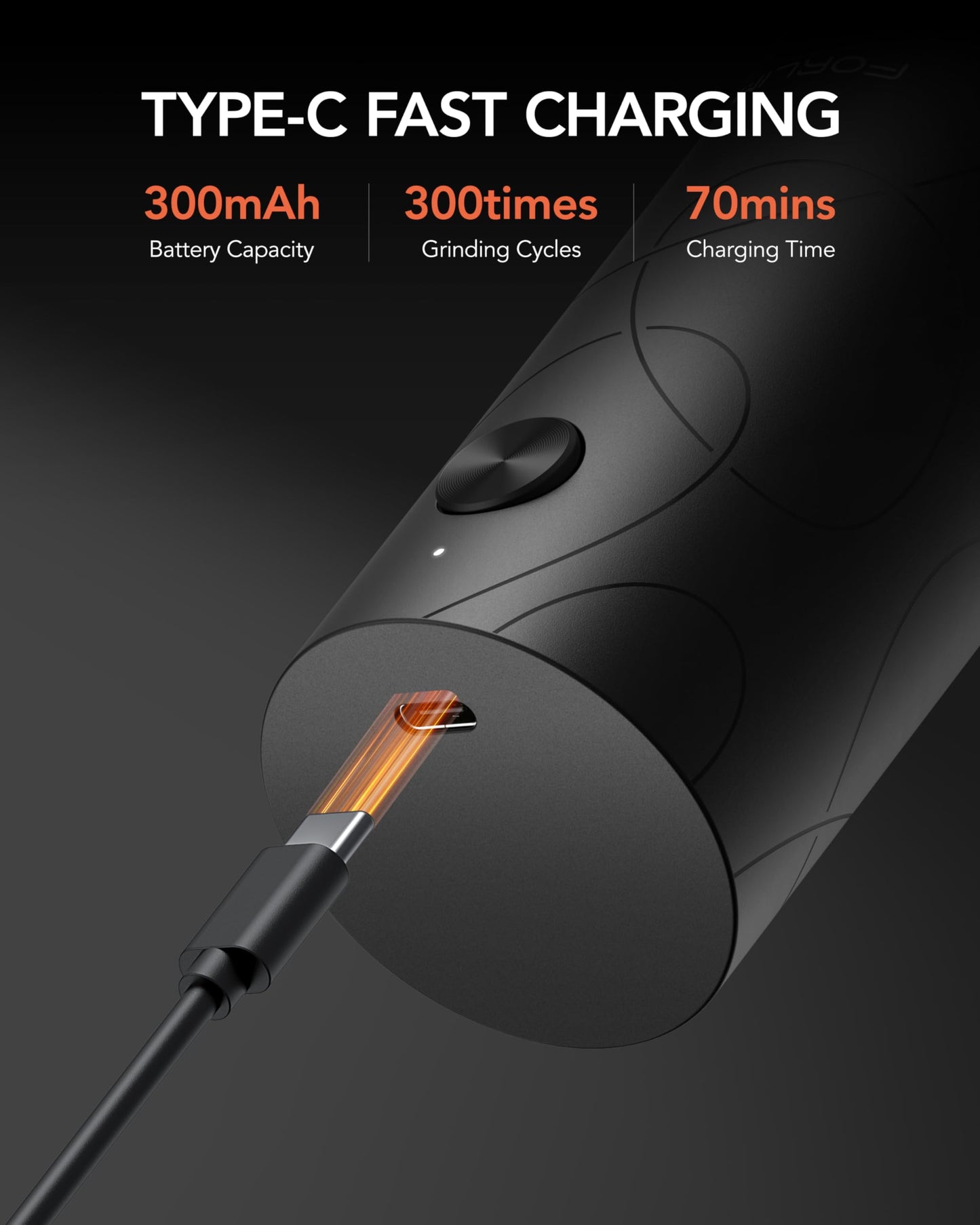 FORLIM Electric Salt and Pepper Grinder Set, USB Rechargeable, Automatic Salt Pepper Mill Grinder with Dust Cover, One-Button Control, Adjustable Coarseness, White LED Light (2 Packs, Black&White)