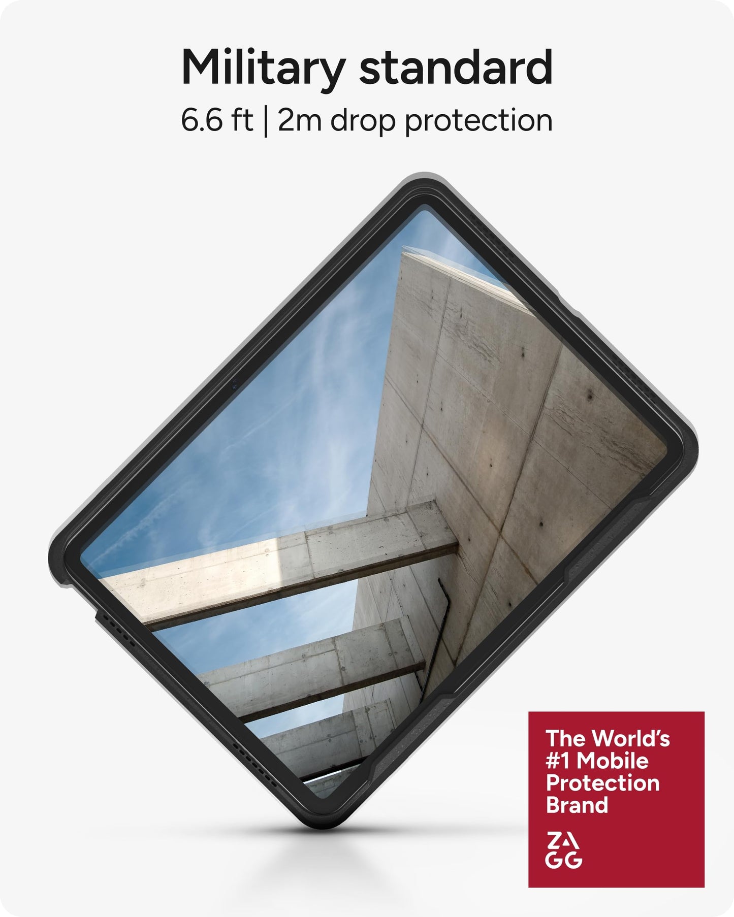 ZAGG Rugged Book iPad 11" (A16)/ 10.9" (Gen 10) Case - Durable Wireless Keyboard Case, Military-Grade Drop Protection, Multi-Device Pairing, Detachable Backlit Keyboard, Black