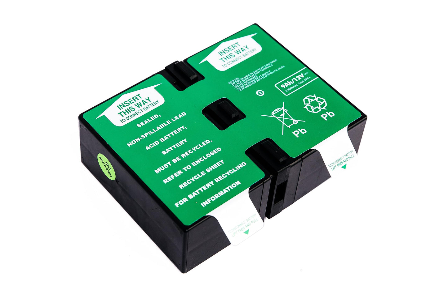 UPC UPGRADE PARTS COMPANY APCRBC124-UPC Replacement Battery, 9Ah, 24VDC for APC RBC124 Back-UPS Models BX1500M, BR1300G, BX1500G, BR1500G, BX1300G, BN1080G Assembled in USA!