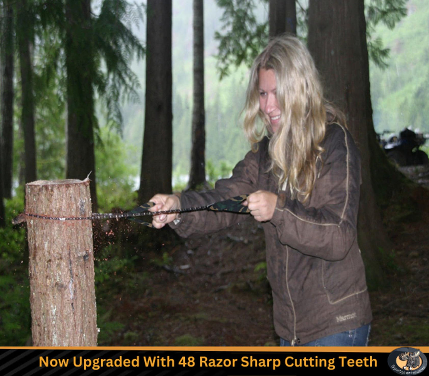 Sportsman Pocket Chainsaw - Camping Folding Hand Saw With Free Fire Starter, 36-Inch Heavy Duty Chain 48 Teeth, Best Pocket Saw for Survival Gear, Hunting, Backpacking, Tree Trimming or Emergency Kit