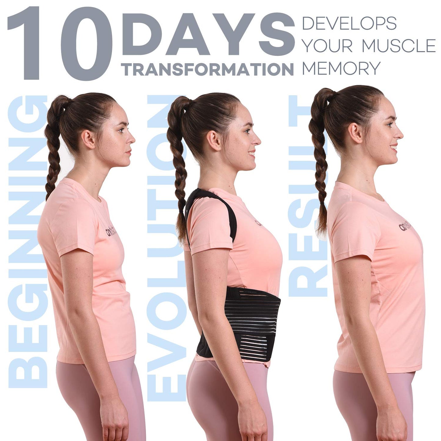 sicheer Posture Corrector for Women and Men Back Brace Straightener Shoulder Upright Support Trainer for Body Correction and Neck Pain Relief, Large(waist 39-41 inch)