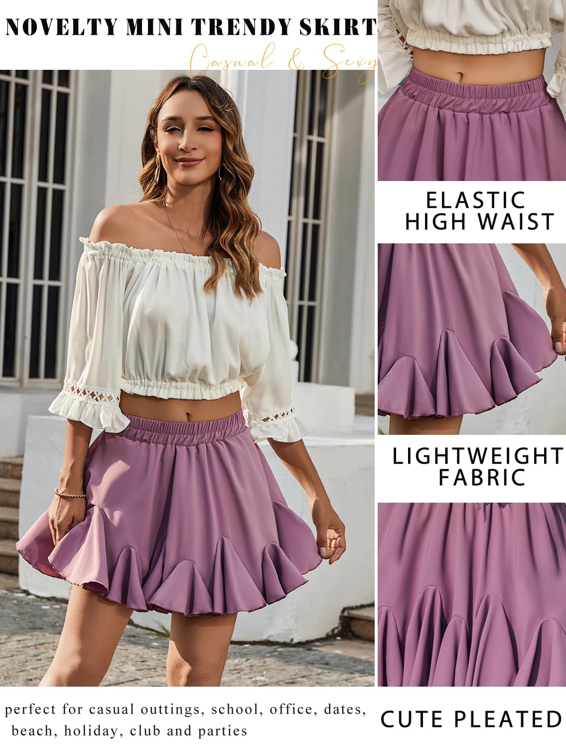 Avidlove Flowy Skirt for Plus Size Women y2k Golf Ruffle Skirts Stretch Fitted Bodycon Athletic Skirt (Purple Red,X-Large)