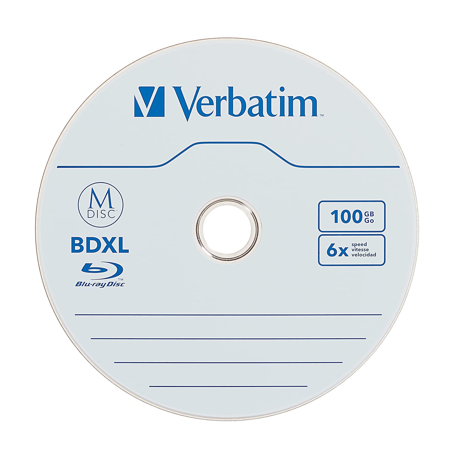 Verbatim M DISC BDXL 100GB 6X with Branded Surface Blank Blu-Ray Recordable Media – 5pk Jewel Case Box,Blue
