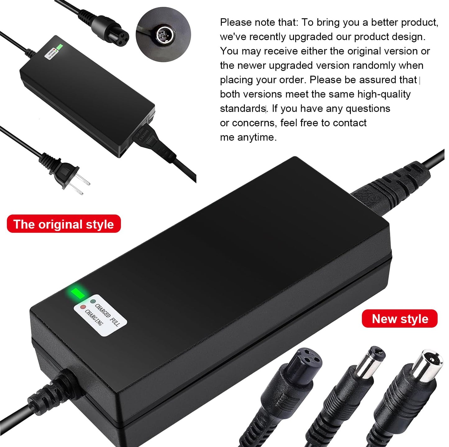 EVAPLUS 42V 2A Fast Charger with 3-Prong 0.31" Plug | for 36V Lithium Batteries- Compatible with Pocket Mod, Sports Mod, Electric Scooters